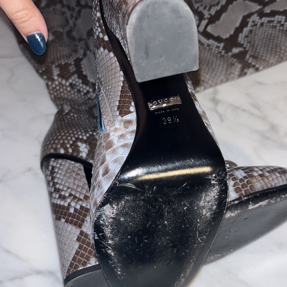 GUCCI PYTHON HORSEBIT KNEE HIGH BOOTS BLUE BROWN - Picture 5 of 5